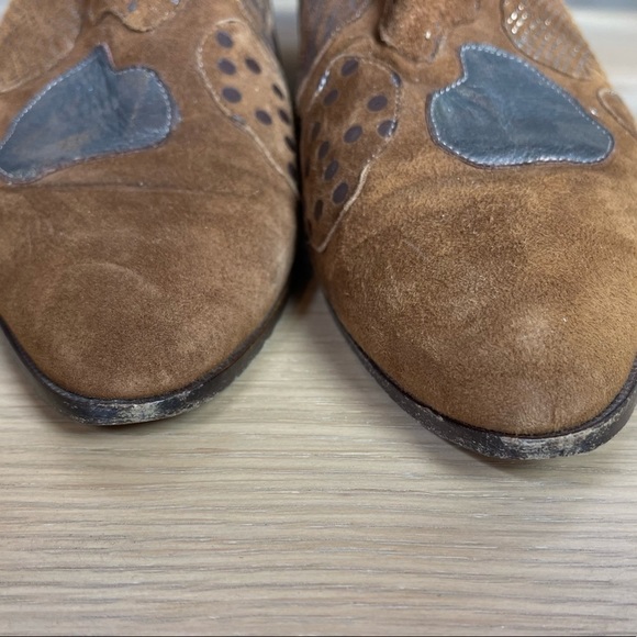 Vintage Specchio Brown Pink Suede Leather Italian Boots | Sz 9 | Slouch … - Picture 7 of 12